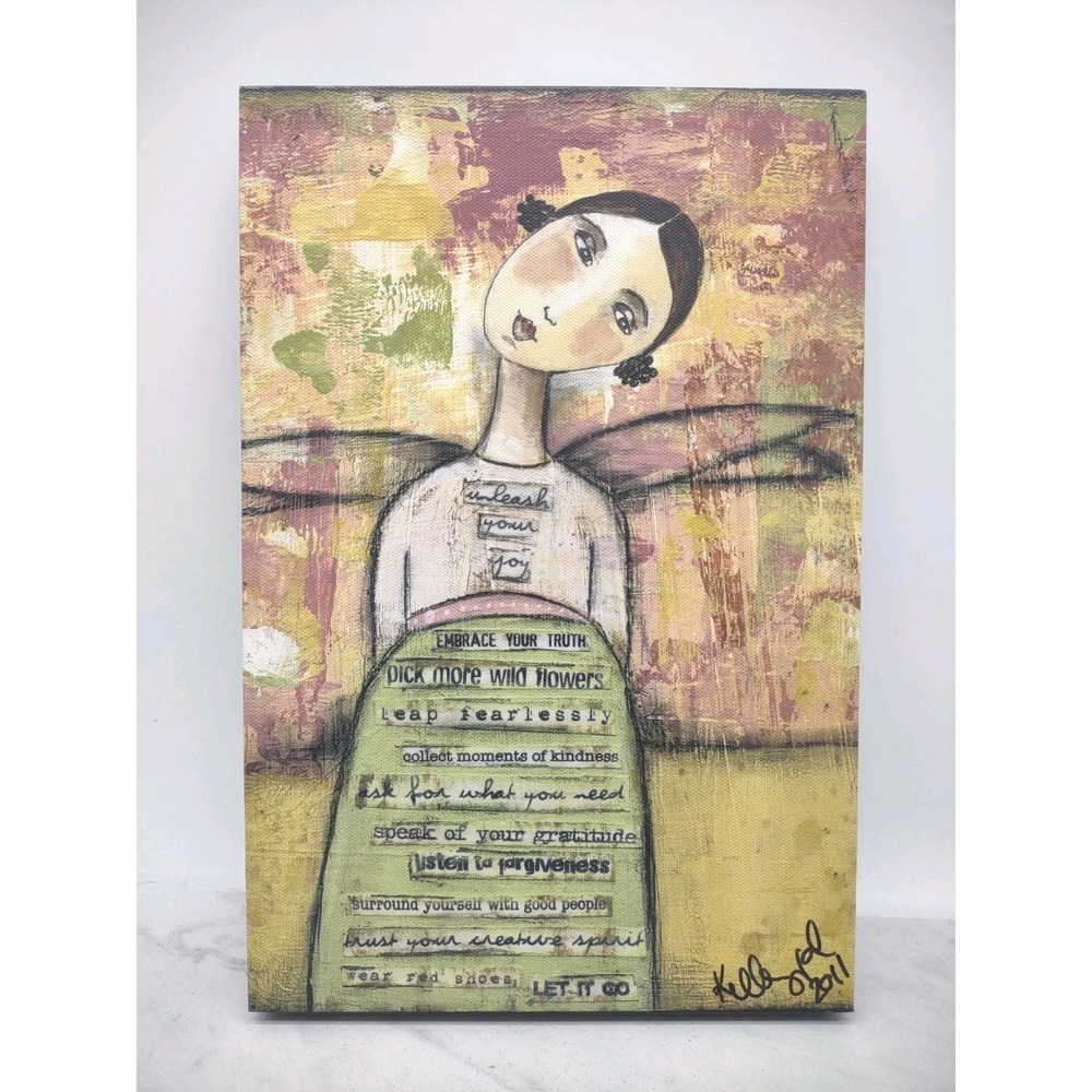 Unleash Your Joy By Kelly Rae Roberts Wall Art 8x12 Demdaco Textured Art SIGNED